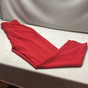 H&M red flowy belted dress pants size 2